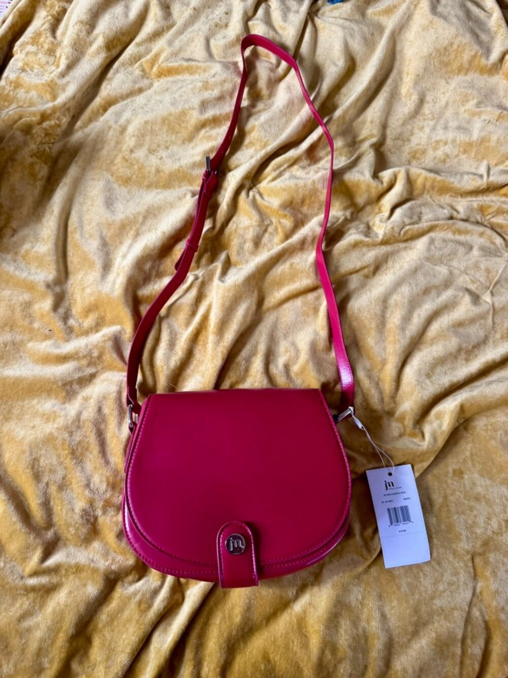 NWT JM cherry red mini crossbody saddle bag